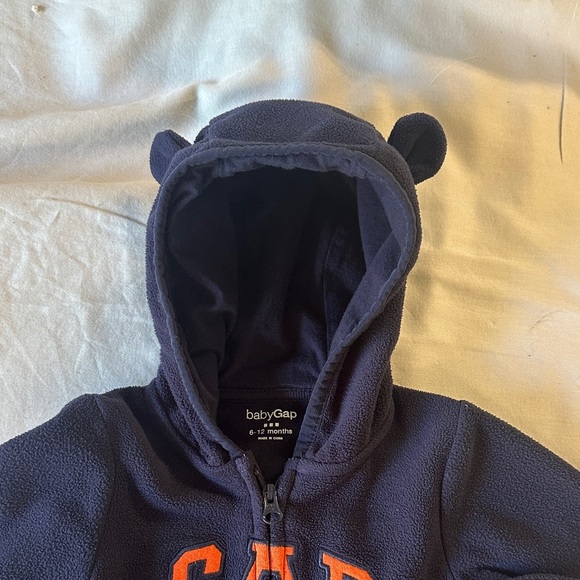 GAP Dark Blue Infant Hooded Jumpsuit Bunting Bag - Picture 3 of 5